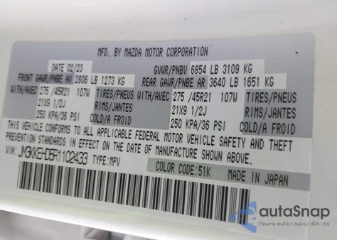 2024 Mazda Cx-90 3.3 Turbo Premium Plus from USA, damaged, VIN JM3KKEHD5R1102433